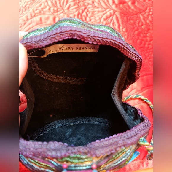 Mary Frances 3D Butterfly Purse Beaded Velvet Mirrors Carry a Work of Art!  EUC - Picture 6 of 7